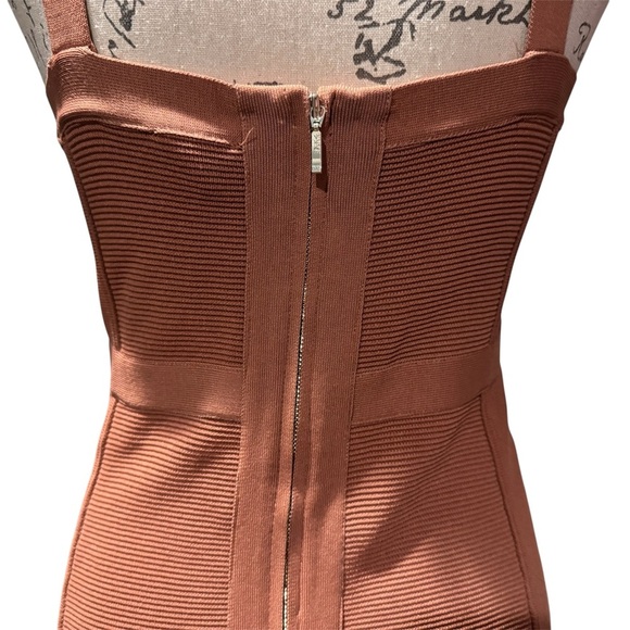 BARDOT Katy Bodycon Chestnut Brown Knit Dress Size 8 Medium - Picture 5 of 11